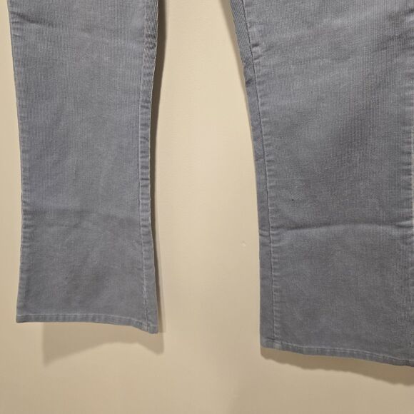 True Vintage Abercrombie & Fitch Corduroy Flare Pants Light Blue Low Rise 8 USA - Picture 10 of 14